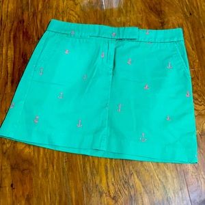 Green with pink anchor J Crew skirt size 8
